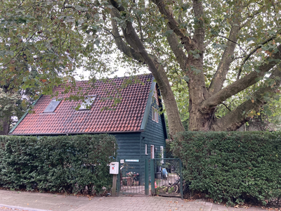 909550 Gezicht op het huis Schutstraat 89 te Utrecht (voormalige directiekeet Spoorwegwerken Utrecht).